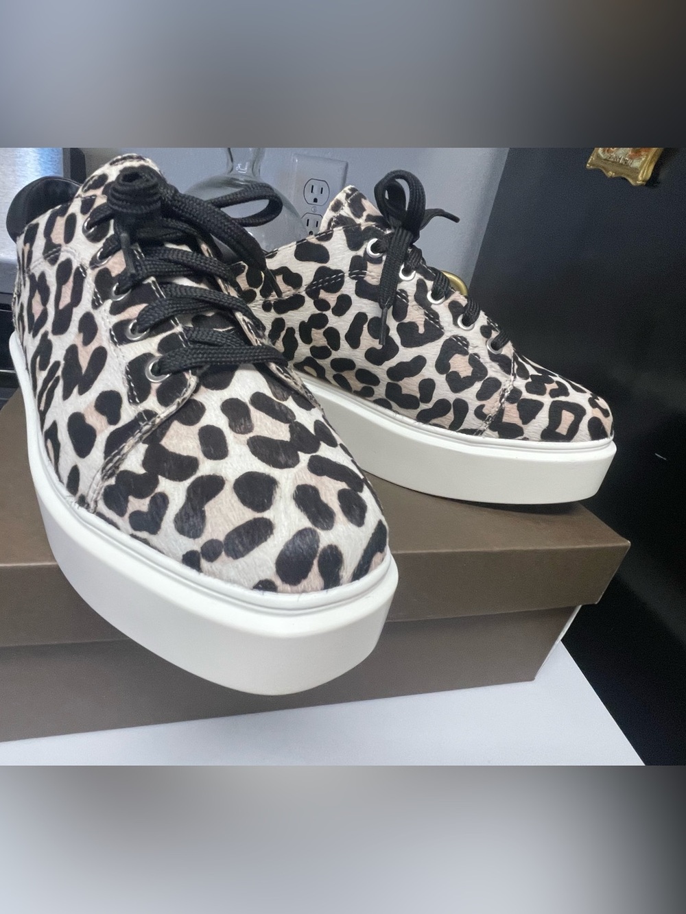 Linea Paolo Kendra Leopard Print Platform Sneakers - Women's Fashion Sneakers